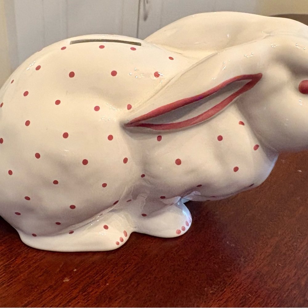 Tiffany & Co. White Ceramic Bunny with Pink Polka Dots - Picture 5 of 8